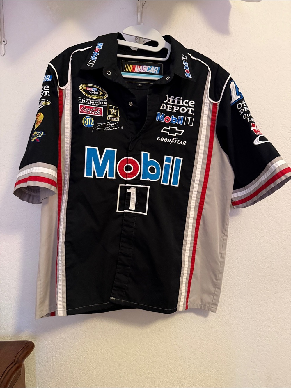 Kids Racing Shirt - Black with Gray & Red Accents